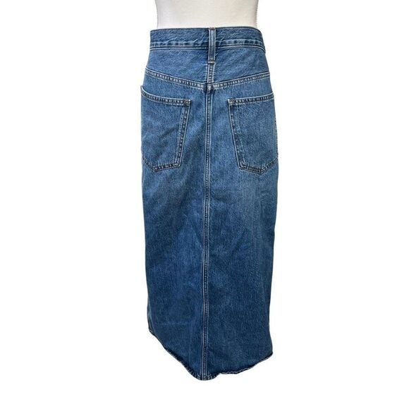 Madewell Denim Front Slit Midi Skirt Blue Size 31 - Picture 3 of 9